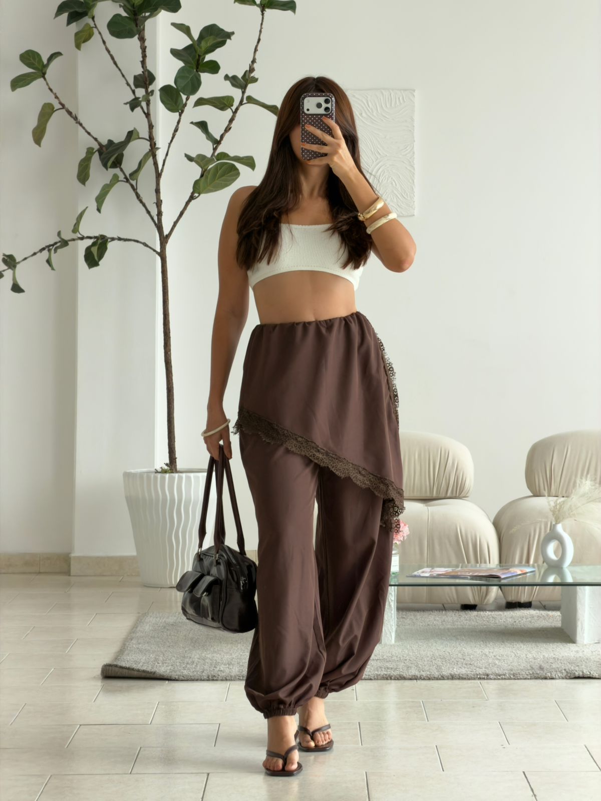 PANTALÓN LENCERO MOCHA RESORTE