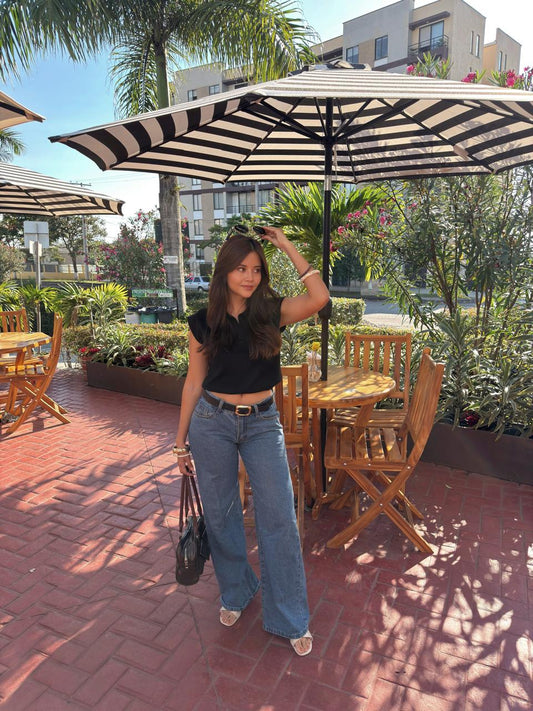 CHALECO TEJIDO NEGRO MANGA SIZA