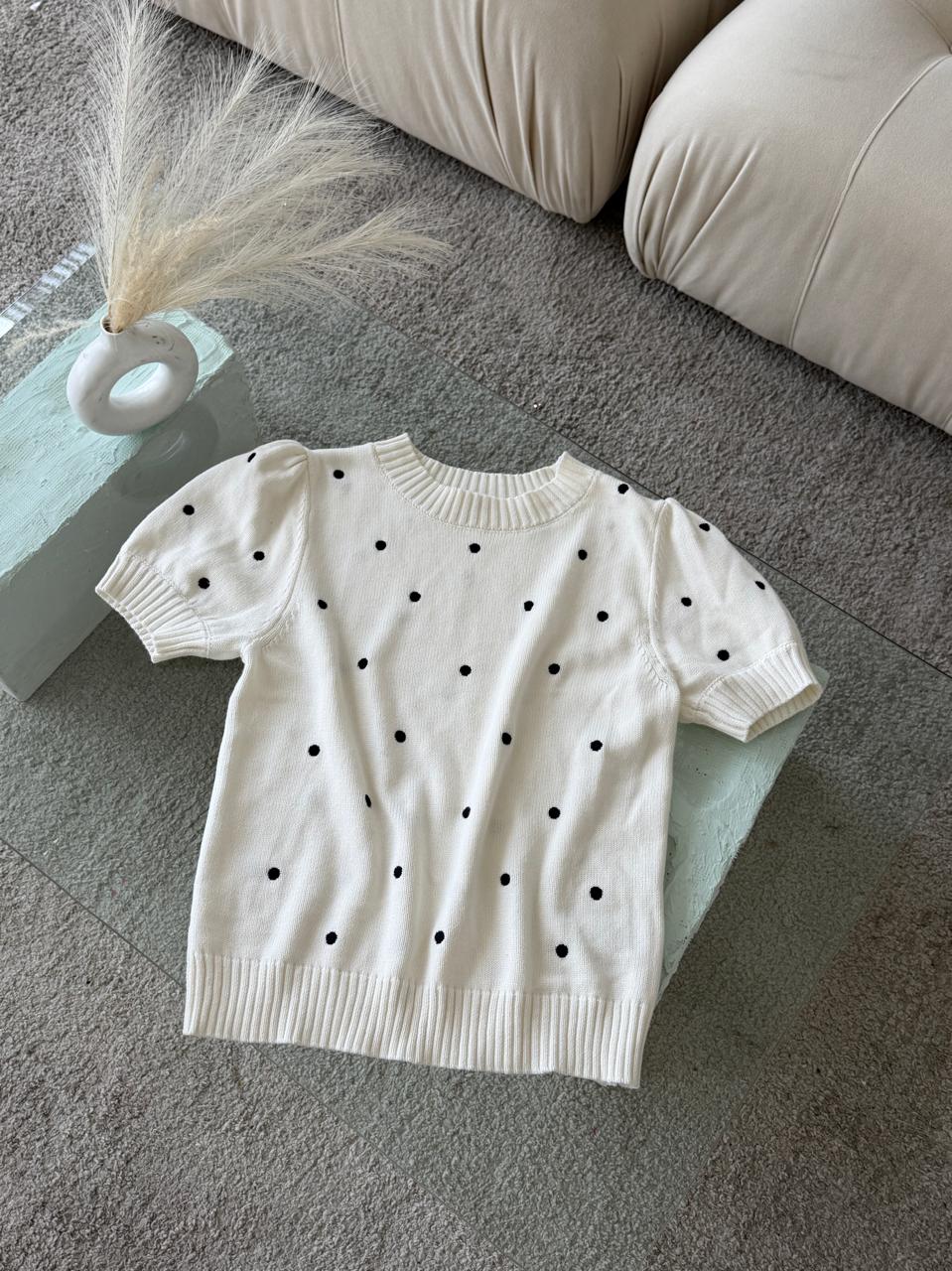 SACO TEJIDO MANGA CORTA POLKA DOT