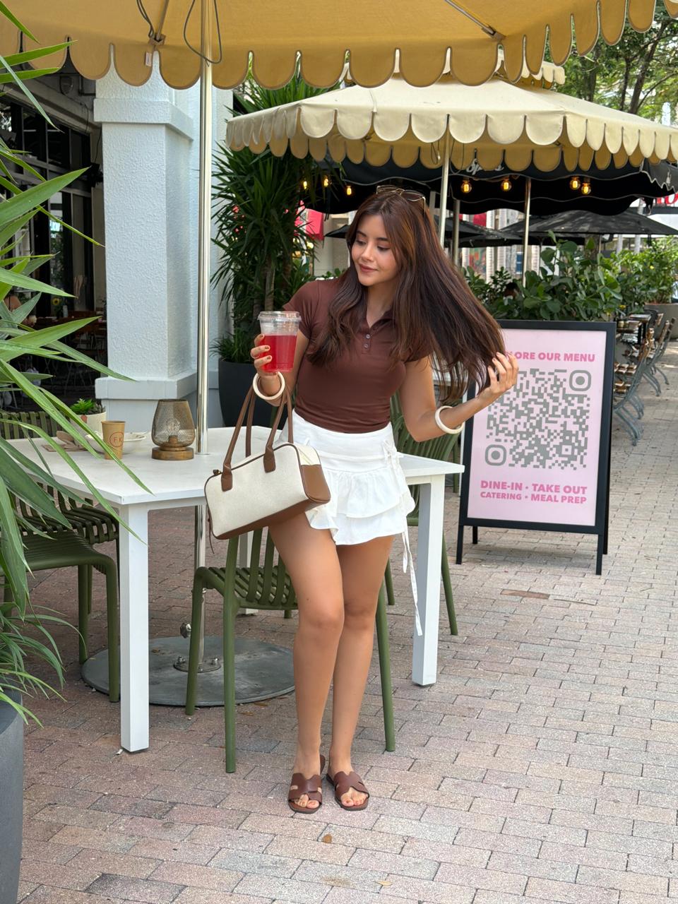 CROP TOP POLO MOCHA
