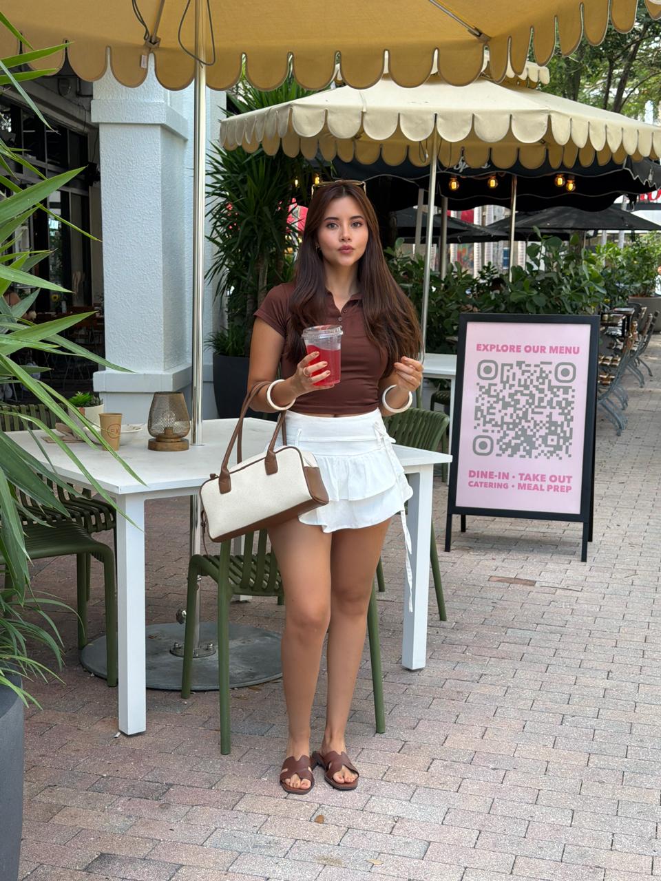 FALDA SHORT BLANCA EN LINO BOLEROS