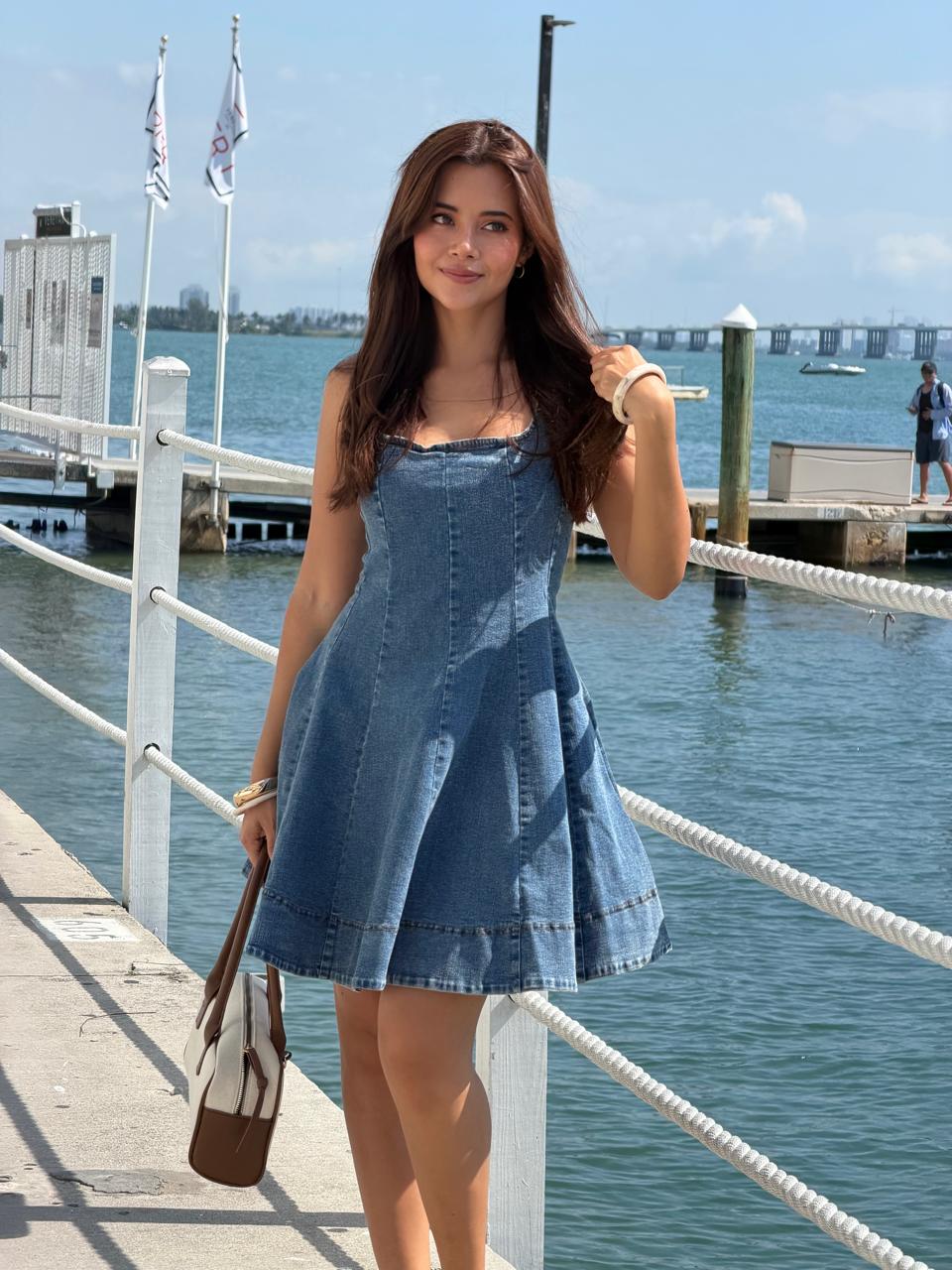 VESTIDO CORTO DENIM CORTE A