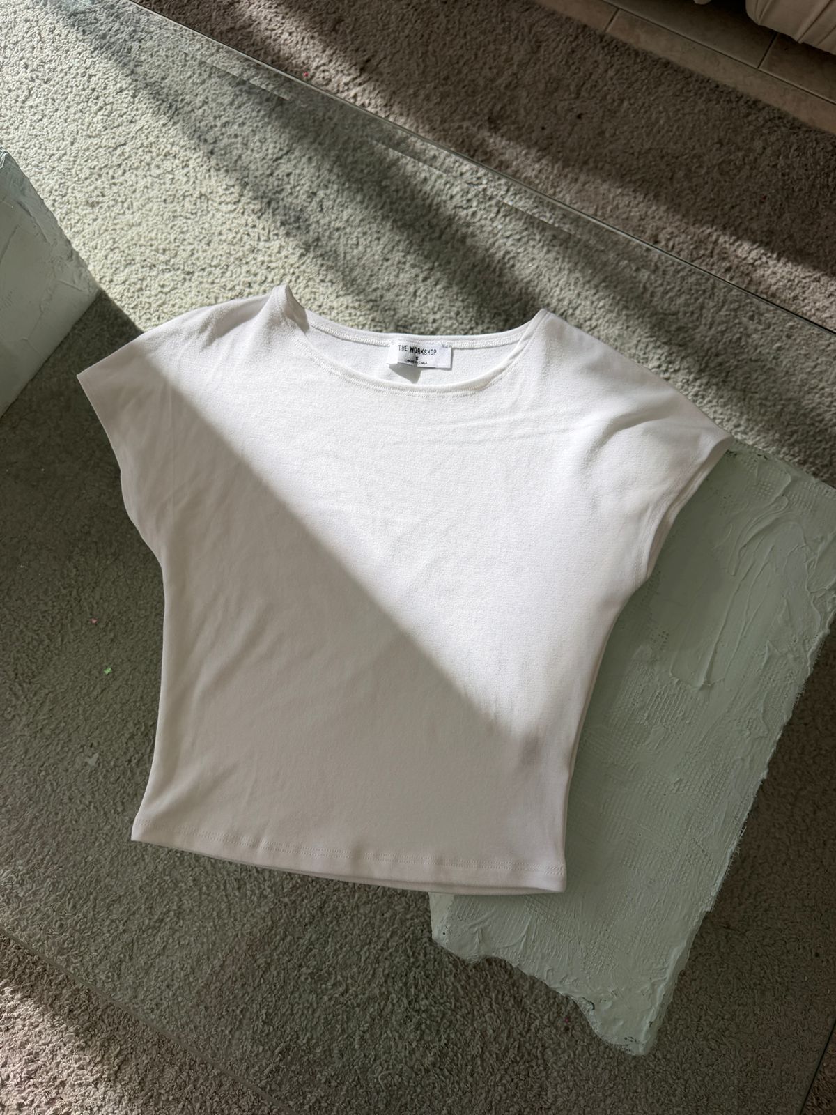 CROP TOP BÁSICO MANGA CORTA BLANCO