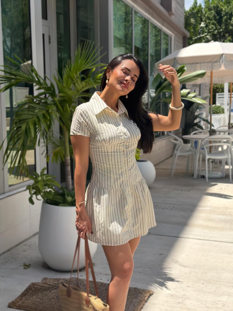 VESTIDO CORTO TAILORED RAYAS