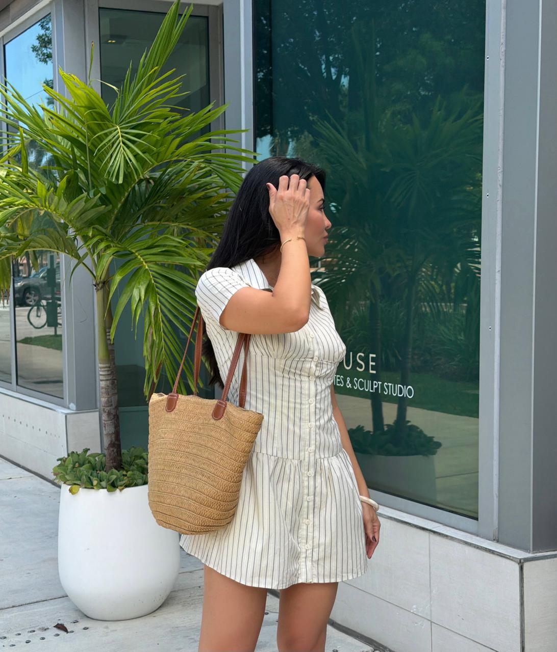 VESTIDO CORTO TAILORED RAYAS