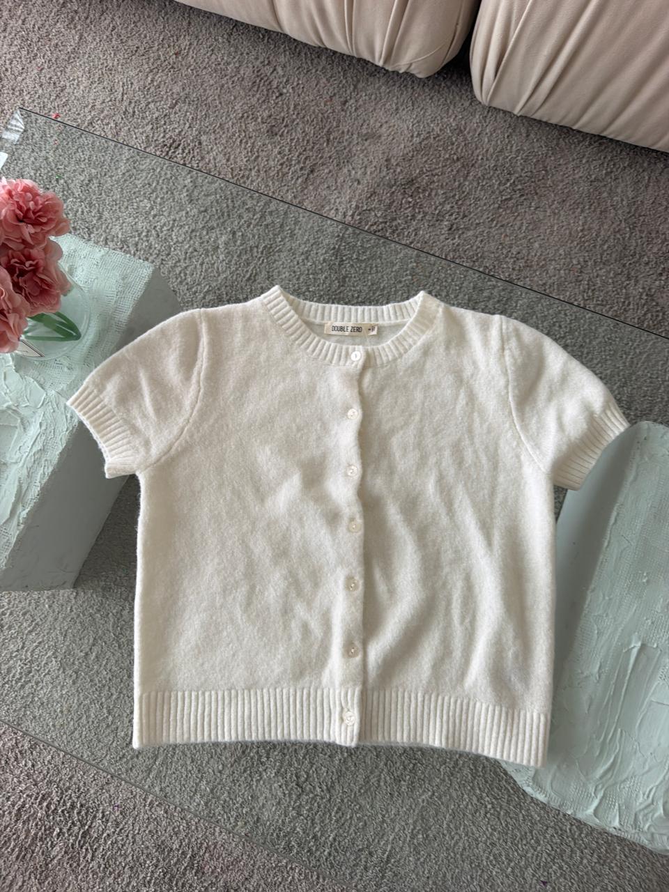BLUSA - CARDIGAN CORTO LANOSO BLANCO