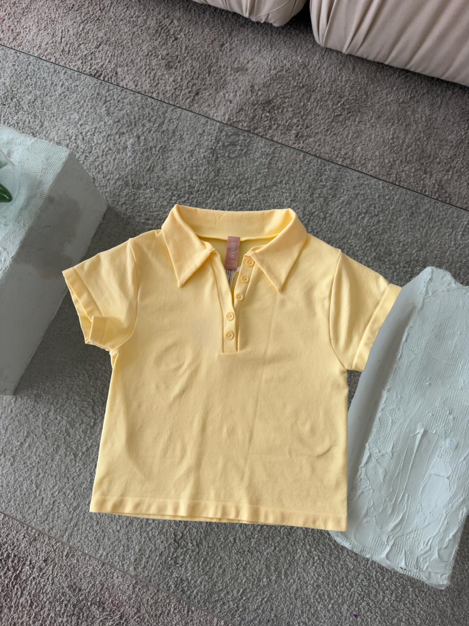 CROP TOP POLO AMARILLO