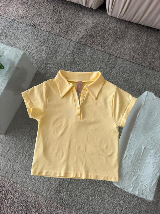 CROP TOP POLO AMARILLO