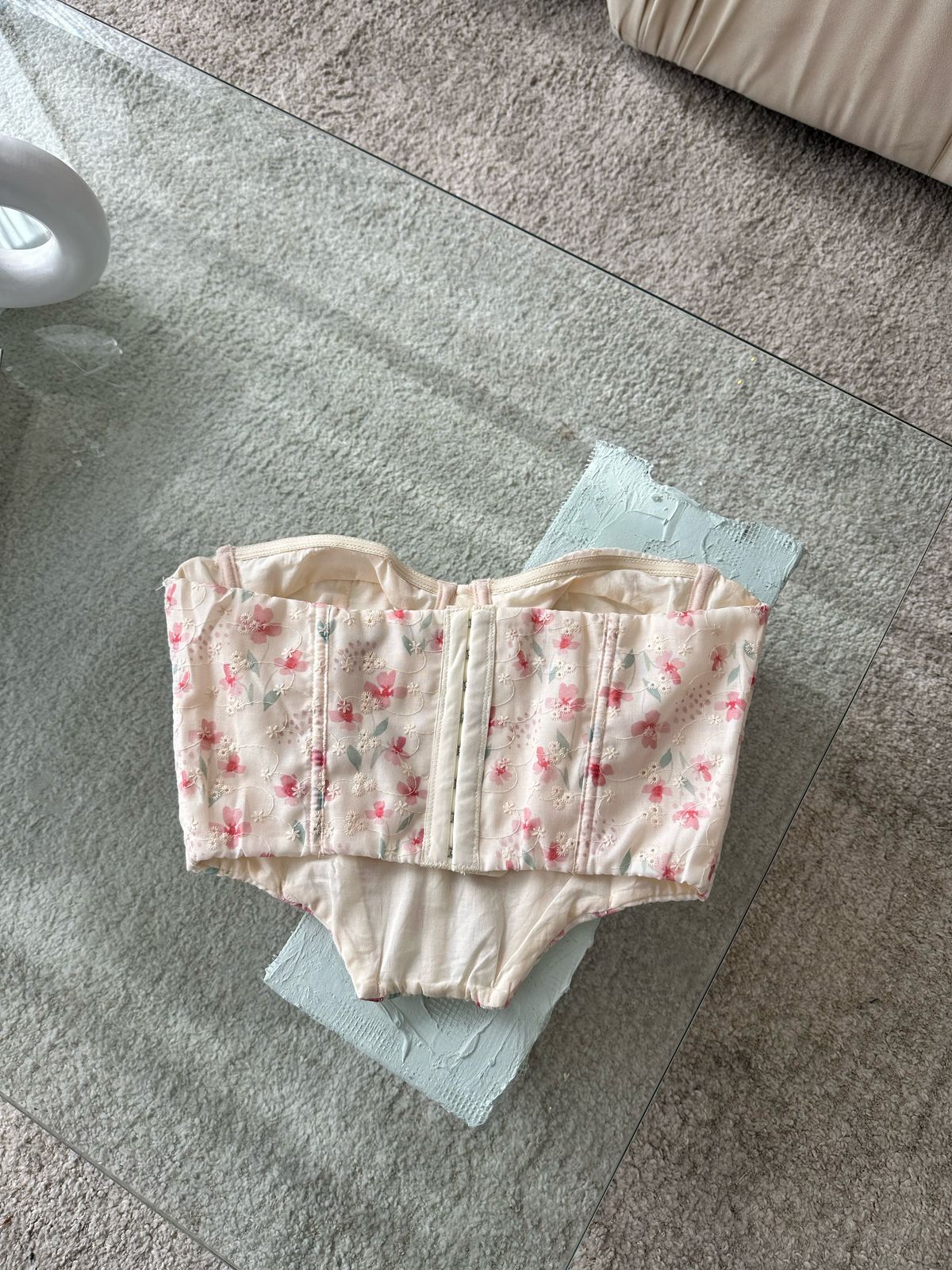 CORSET OJALILLO FLORES ROSA