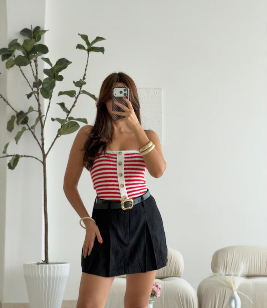 FALDA PRENSES DENIM NEGRA