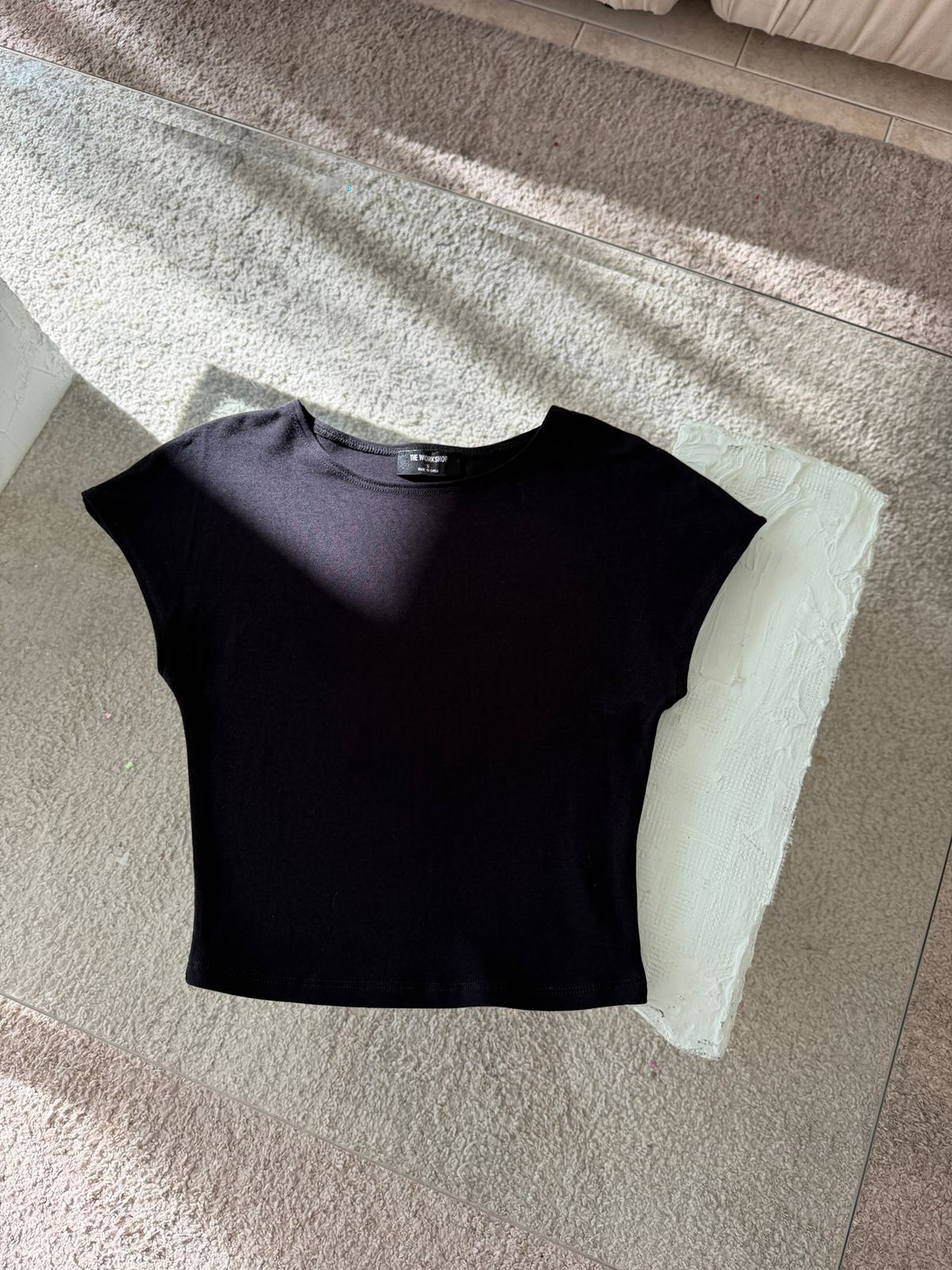CROP TOP BÁSICO MANGA CORTA NEGRO