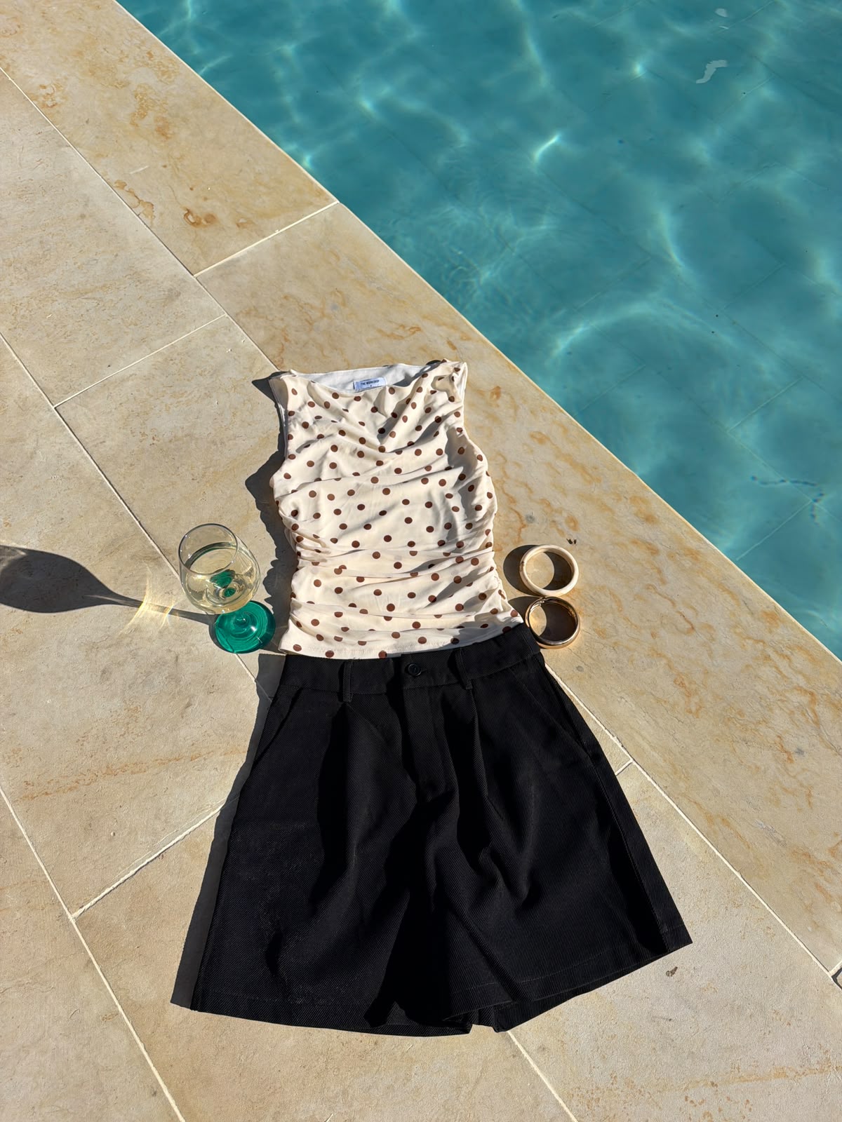 BLUSA MESH FRUNCIDA POLKA DOT FONDO CREMA